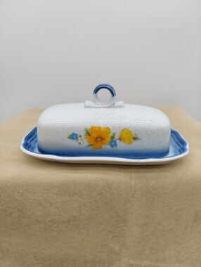 Butter Dish Mikassa Amy Country Club Dinnerware Accessories Yellow Flowers